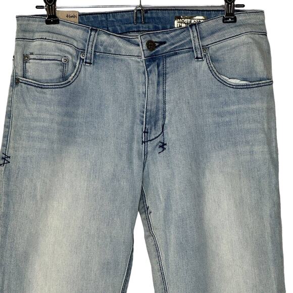 Ksubi The Goldie Dusted Copy Denim Jeans Mid Rise Slim Straight Leg Women 28 NWT - Picture 4 of 11